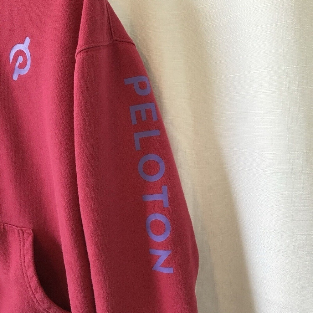 Peloton Womens Fuchsia Long Sleeve Drawstring Fleece Pullover Hoodie Size Small - Picture 5 of 15